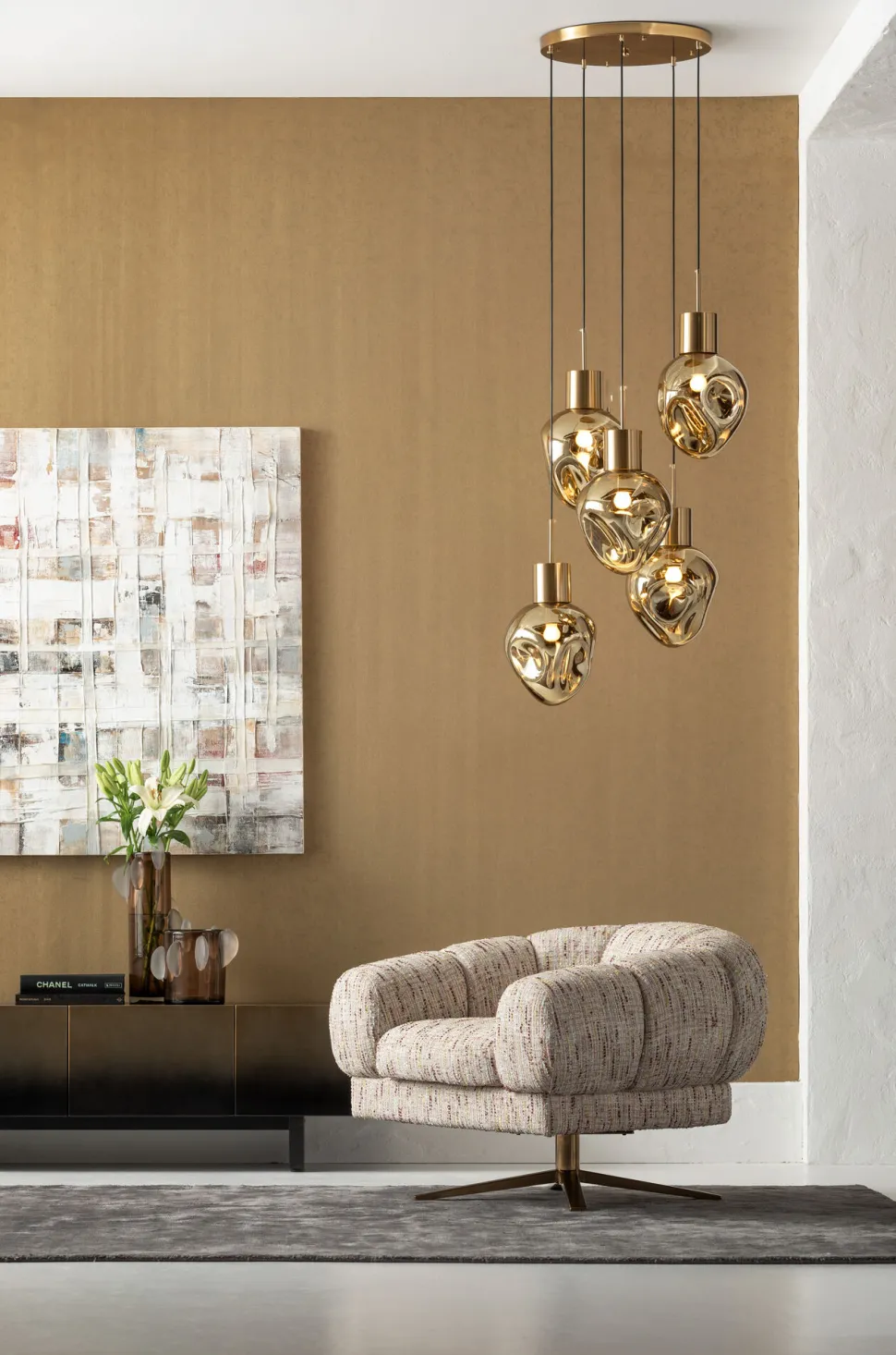 Hängeleuchte Supernova Amber Cinque Ø50cm