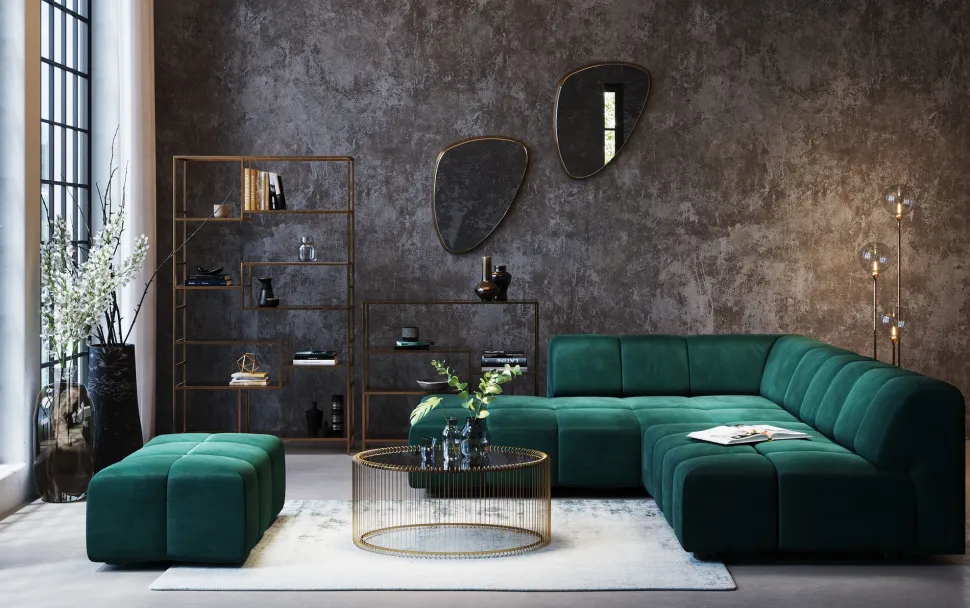 Hocker Belami Velvet Dunkelgrün