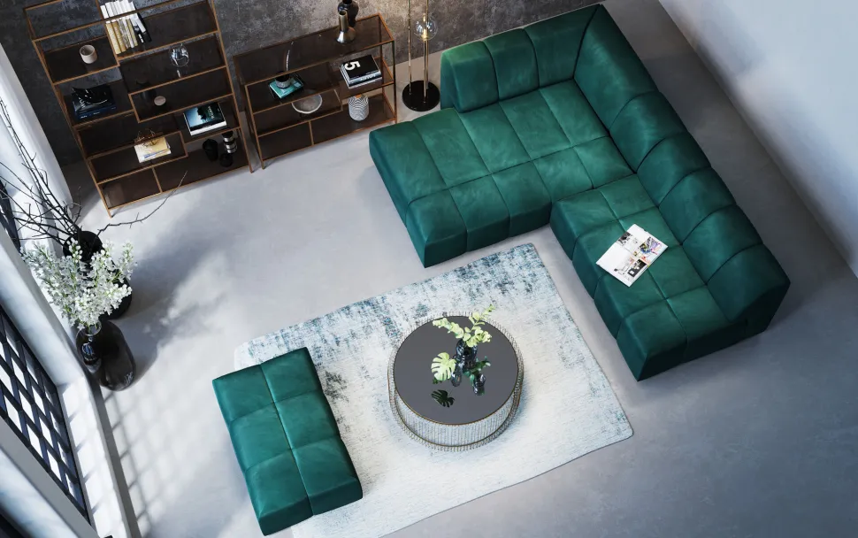 Hocker Belami Velvet Dunkelgrün