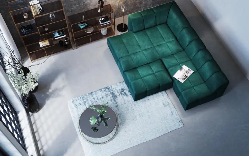 Hocker Belami Velvet Dunkelgrün