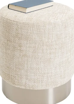 Hocker Berry High Silber Beige Ø39cm