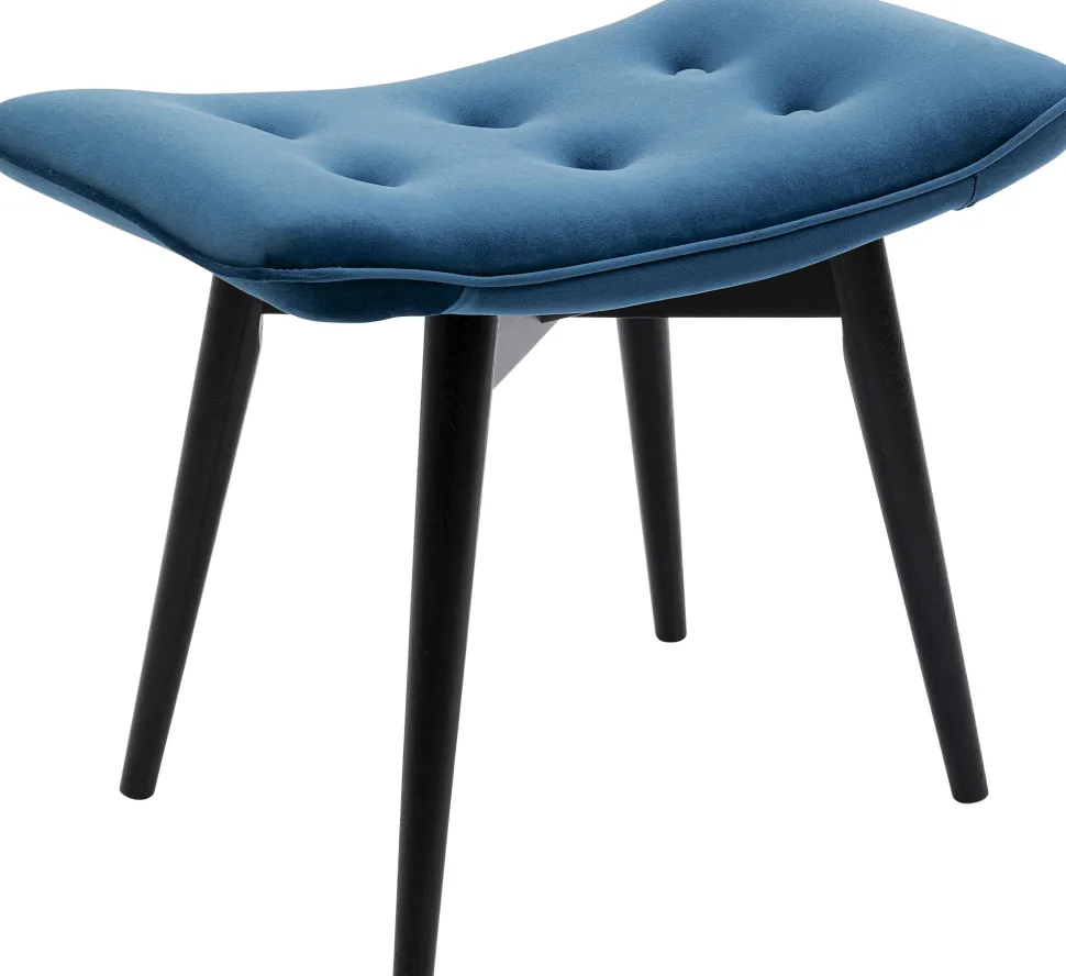 Hocker Black Vicky Velvet Petrol 59x37cm
