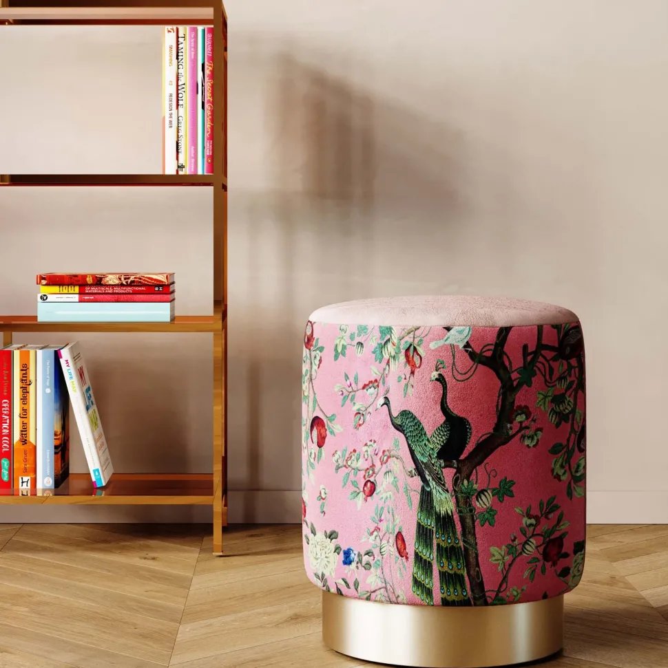 Hocker Cherry Peacock Brass Ø32cm