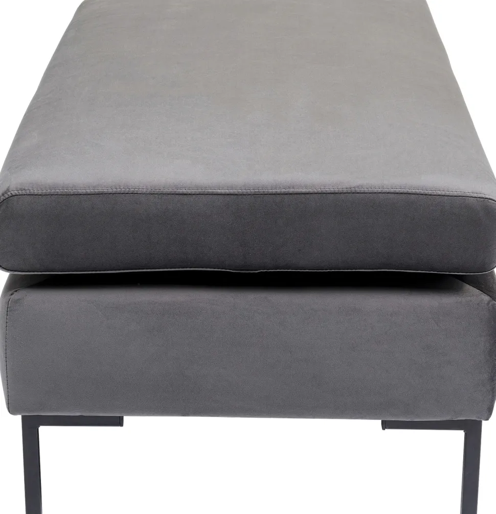 Hocker Gianni Velvet Grau Schwarz
