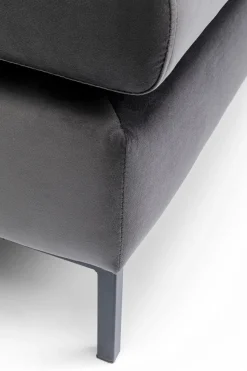 Hocker Gianni Velvet Grau Schwarz