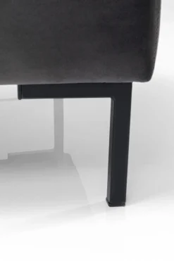 Hocker Gianni Velvet Grau Schwarz