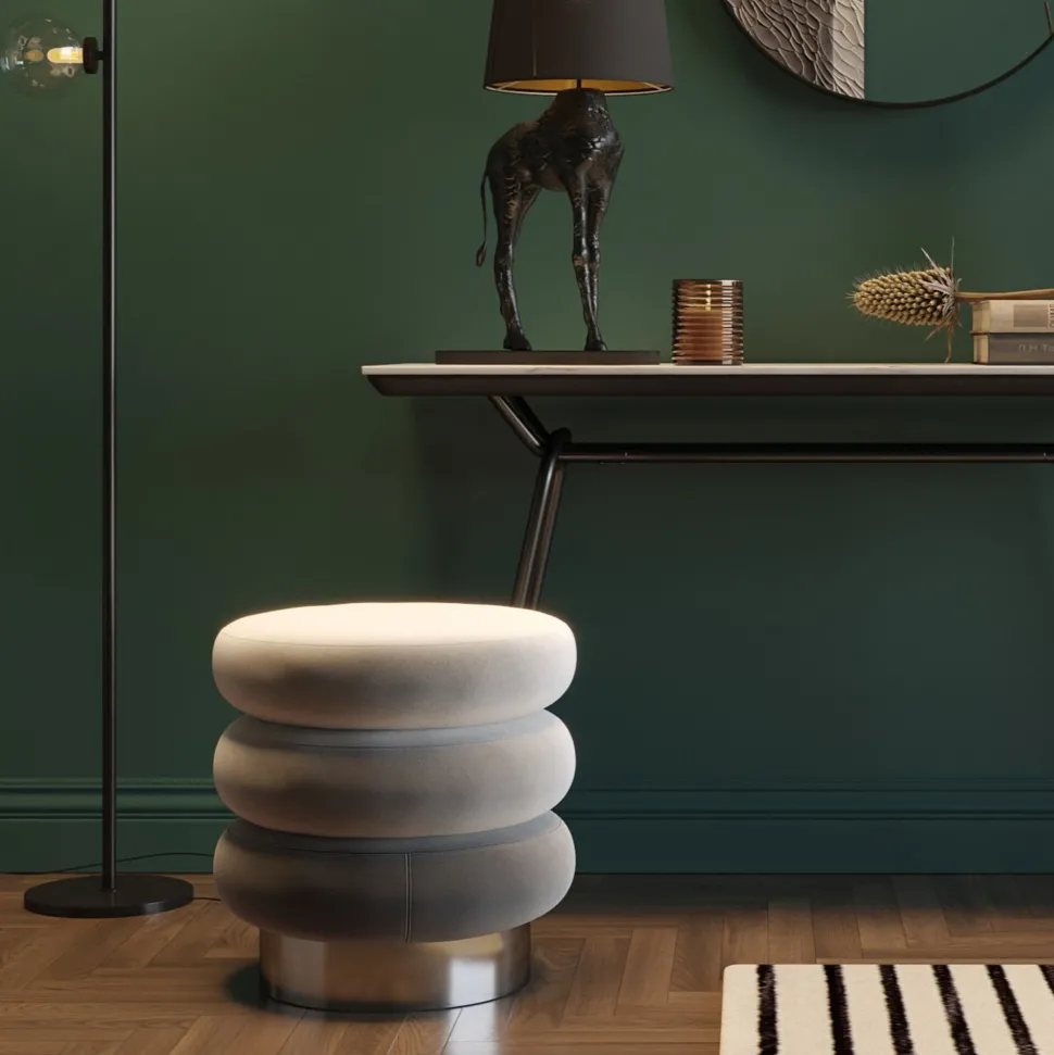 Hocker Sandwich Grau Ø45cm