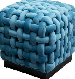 Hocker Weave Square Blau 47x47cm