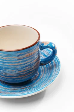 Kaffeetasse Swirl Blau (2/tlg.)