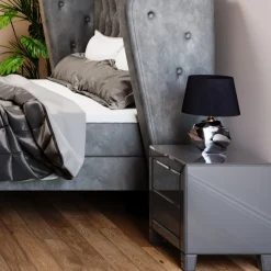 Kommode Klein Luxury Push 2 Schübe Grau