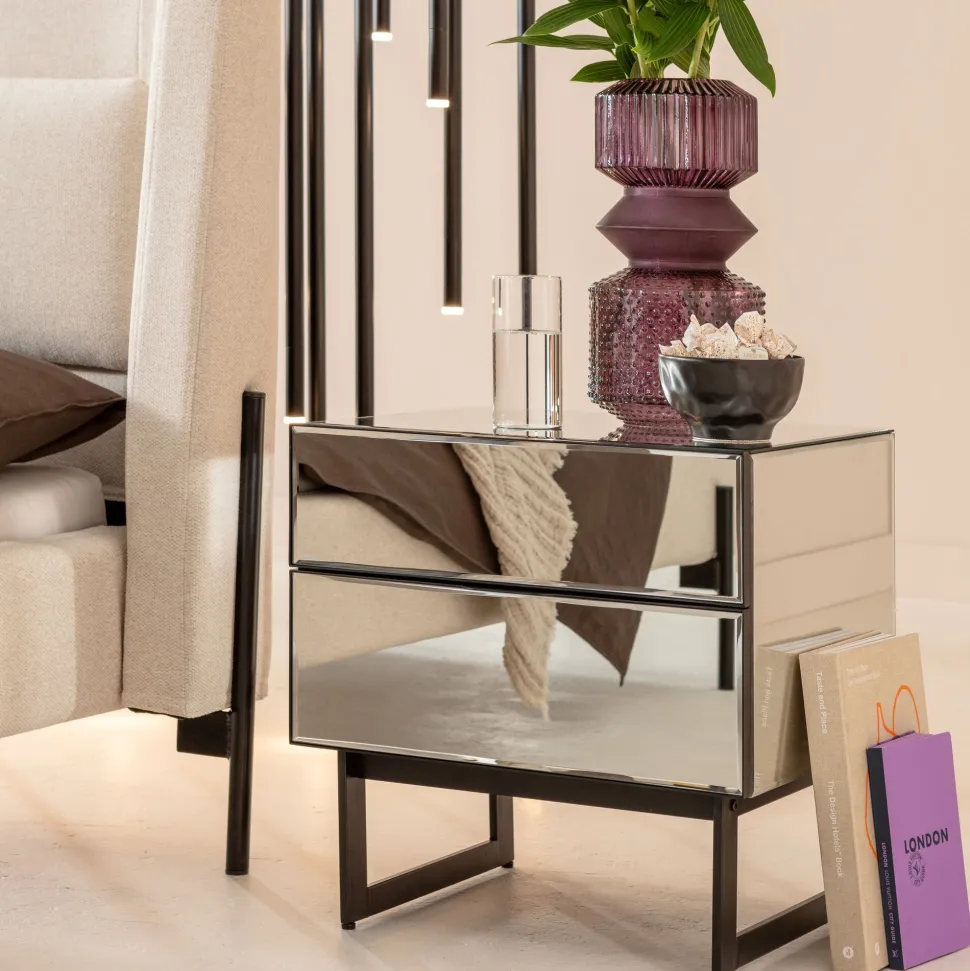 Kommode Klein Soran Schwarz 49x50cm