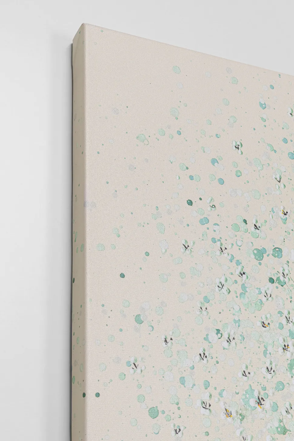 Leinwandbild Flower Boat Beige Grün 120x160cm