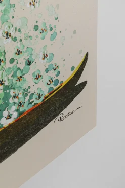 Leinwandbild Flower Boat Beige Grün 120x160cm