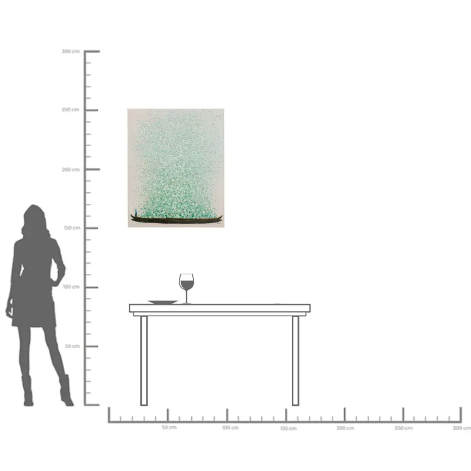 Leinwandbild Flower Boat Beige Grün 80x100cm