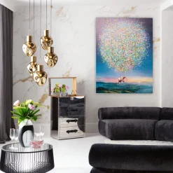 Leinwandbild Flying Elephant At Night 120x160cm