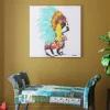 Leinwandbild Headdress Dog 80x80cm