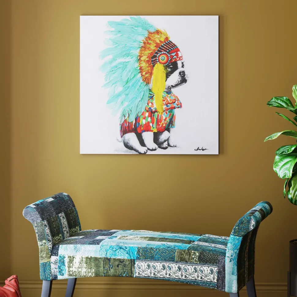 Leinwandbild Headdress Dog 80x80cm