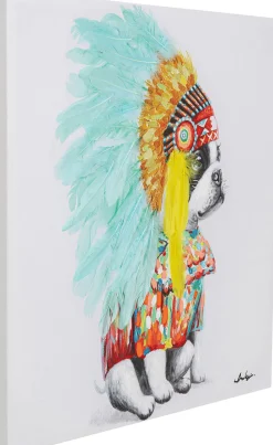 Leinwandbild Headdress Dog 80x80cm