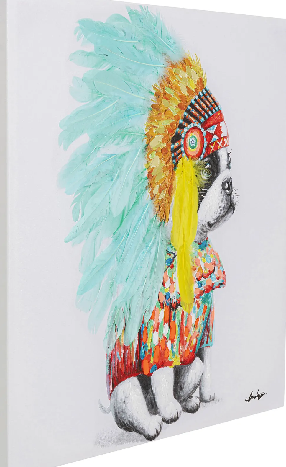 Leinwandbild Headdress Dog 80x80cm