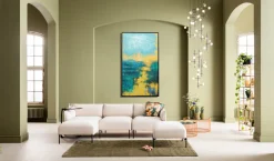 Leinwandbild Jardin Blau 125x215cm