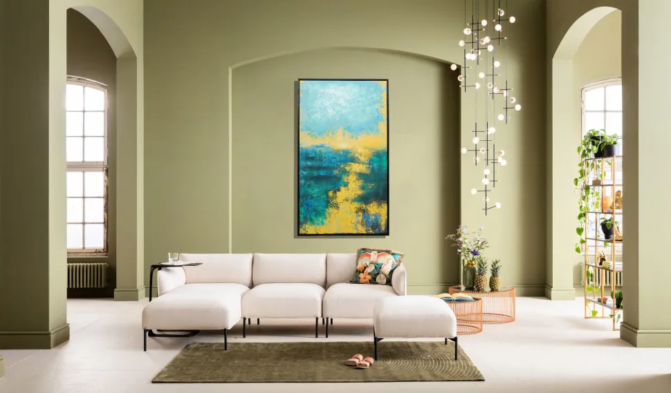 Leinwandbild Jardin Blau 125x215cm