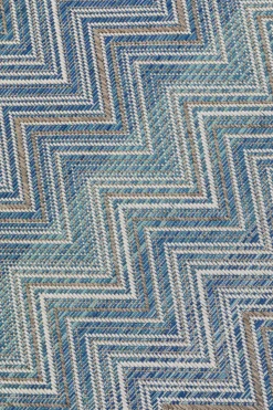 Outdoor Teppich Zigzag Blau 230x330cm