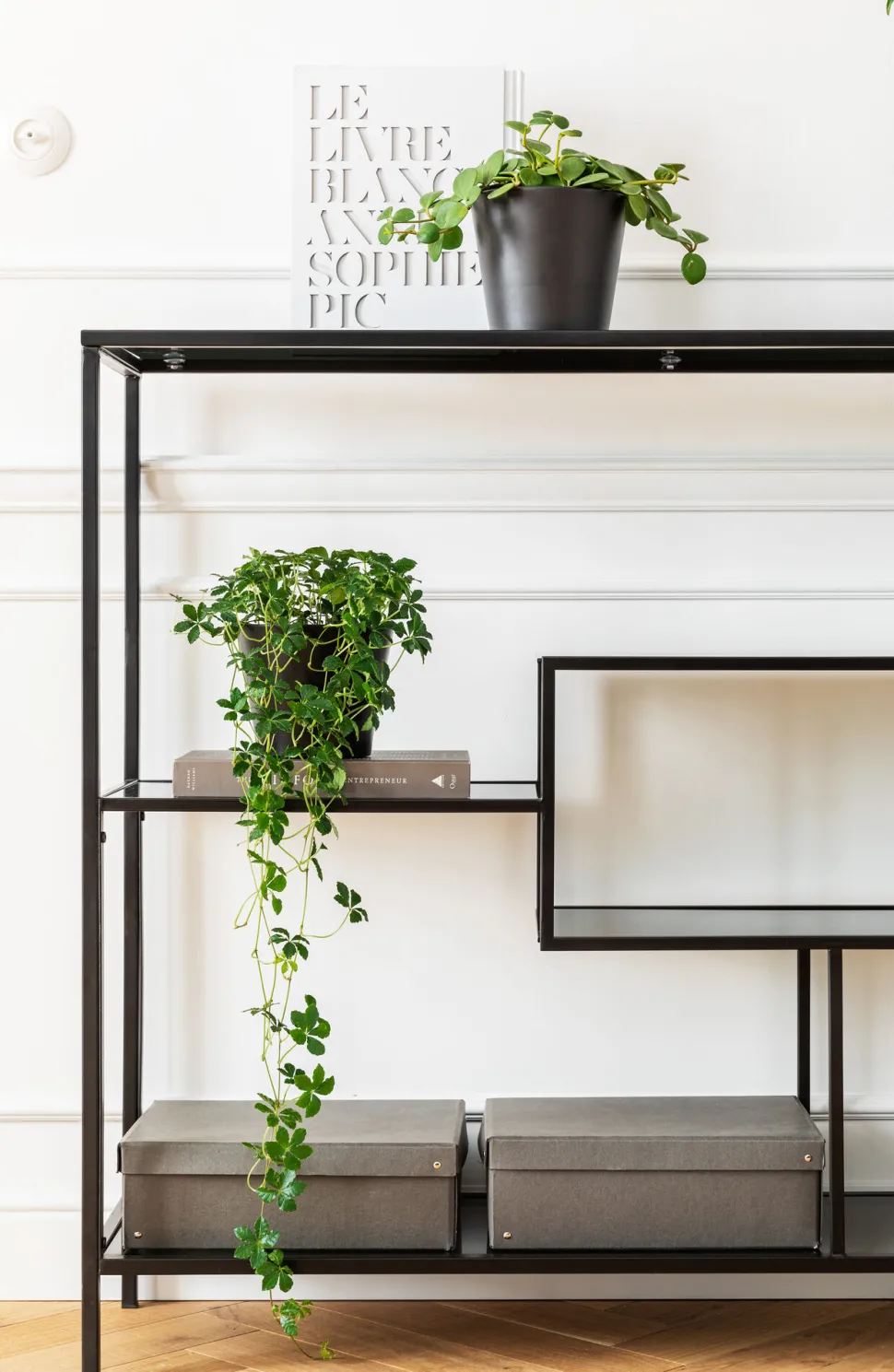 Regal Loft Schwarz 115x100cm