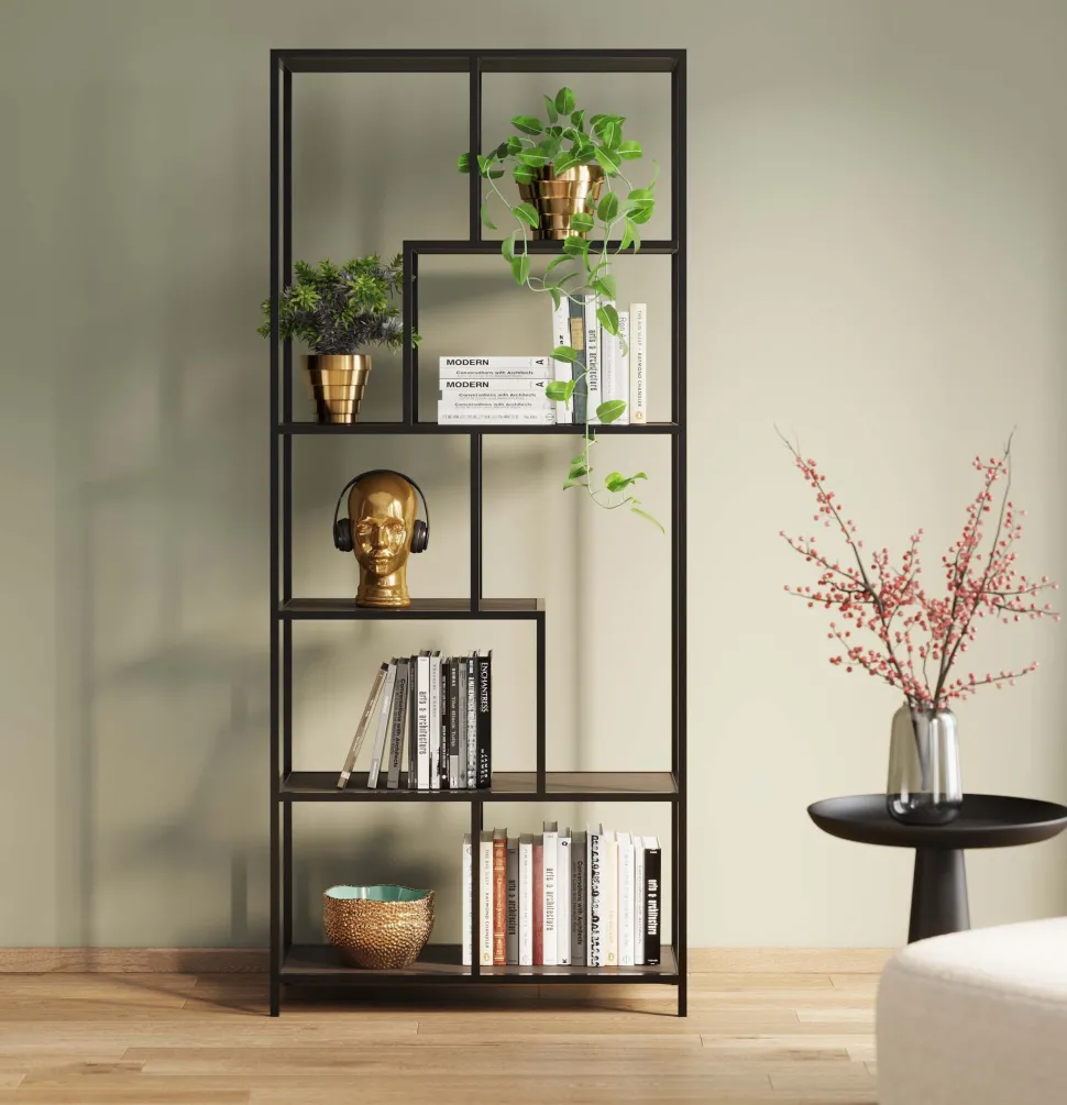 Regal Loftie Schwarz 77x185cm