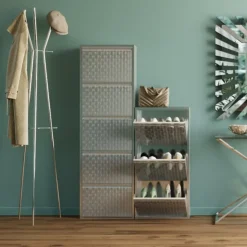 Schuhkipper Caruso 3-er silber/geflext