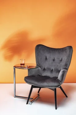 Sessel Black Vicky Velvet Grau