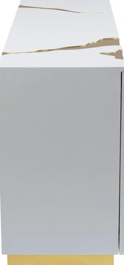 Sideboard Cracked Weiß Gold 165x80cm