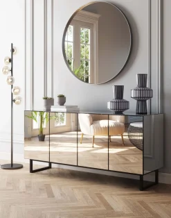 Sideboard Soran Schwarz 160x45cm