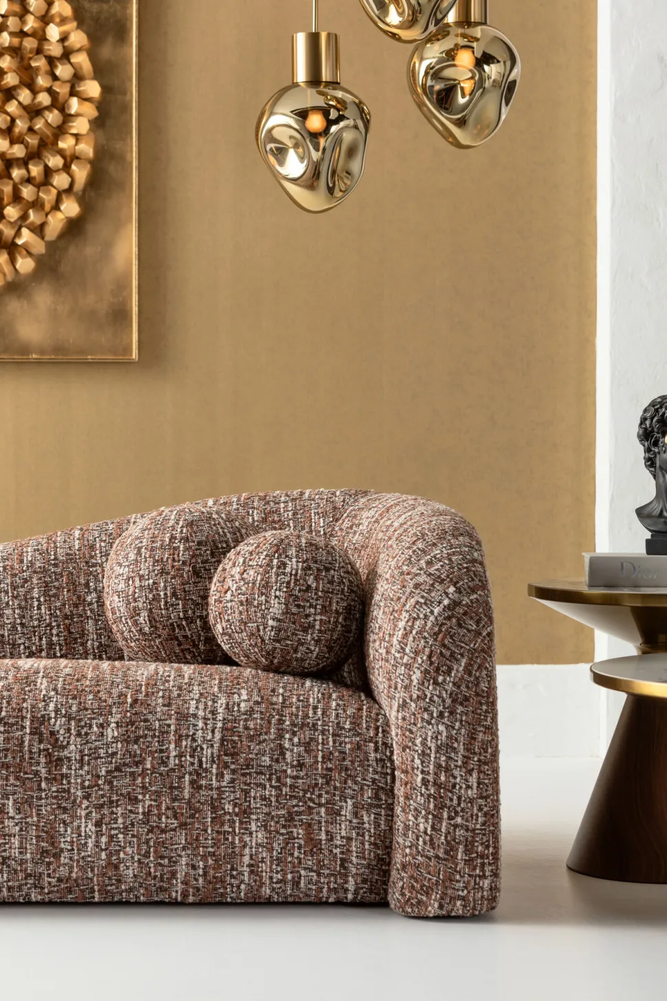 Sofa 3-Sitzer Livia Melange Braun 261cm