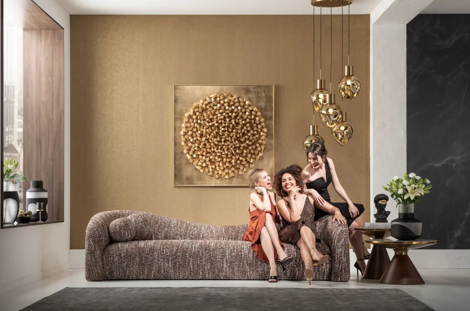 Sofa 3-Sitzer Livia Melange Braun 261cm