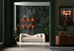 Sofa 2-Sitzer Livia Melange Creme 201cm