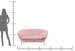 Sofa Water Lily 2-Sitzer Gold Rosa