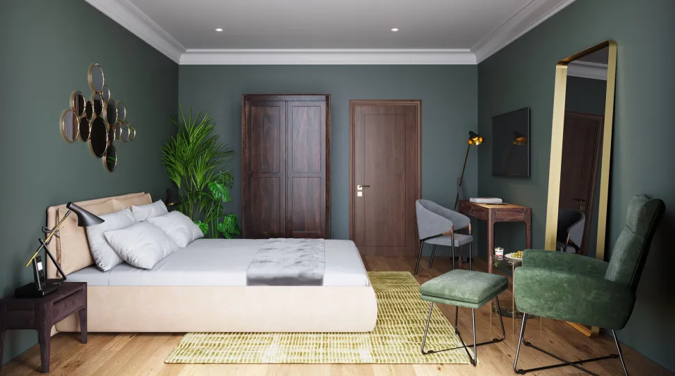 Spiegel Curve MO Brass 70x200cm