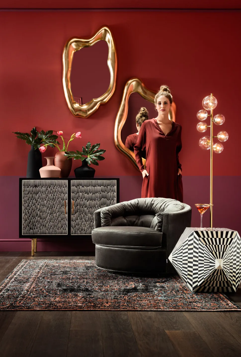 Spiegel Hologram Gold 117x68cm