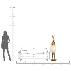 Stehleuchte Animal Rabbit Gold/Weiß 150cm