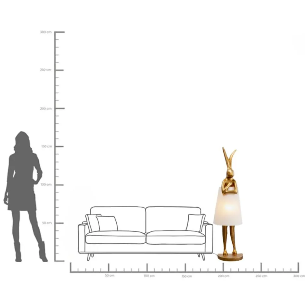 Stehleuchte Animal Rabbit Gold/Weiß 150cm