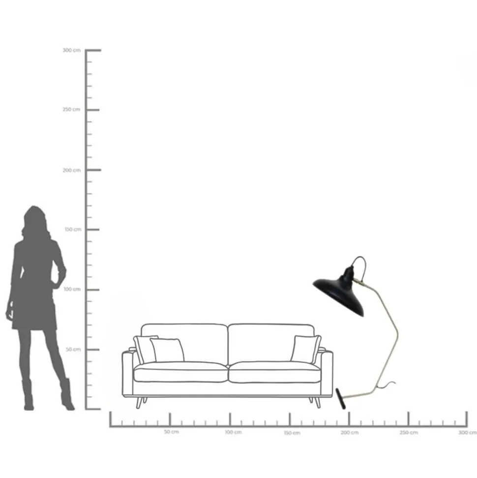 Stehleuchte Doro Schwarz 130cm