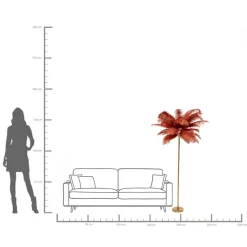 Stehleuchte Feather Palm Braun 165cm