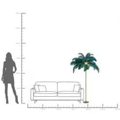 Stehleuchte Feather Palm Grün 165cm