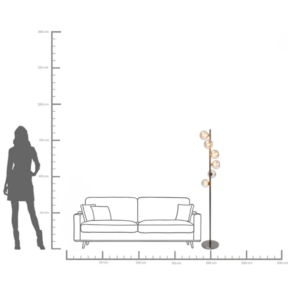 Stehleuchte Scala Balls Schwarz 160cm