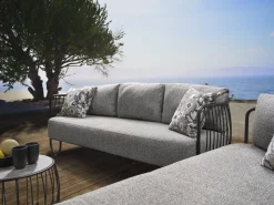 Stern Lounge-Sofa ILA Alu schwarz / Melange grau