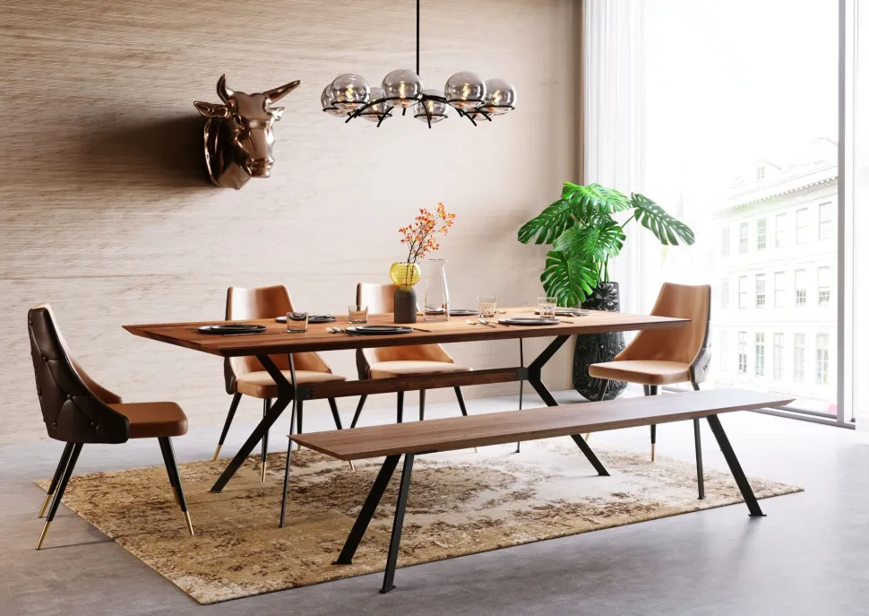 Tisch Downtown Walnuss 100x220cm