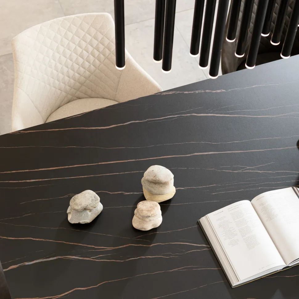 Tisch Gloria Schwarz Keramik Schwarz 200x100cm