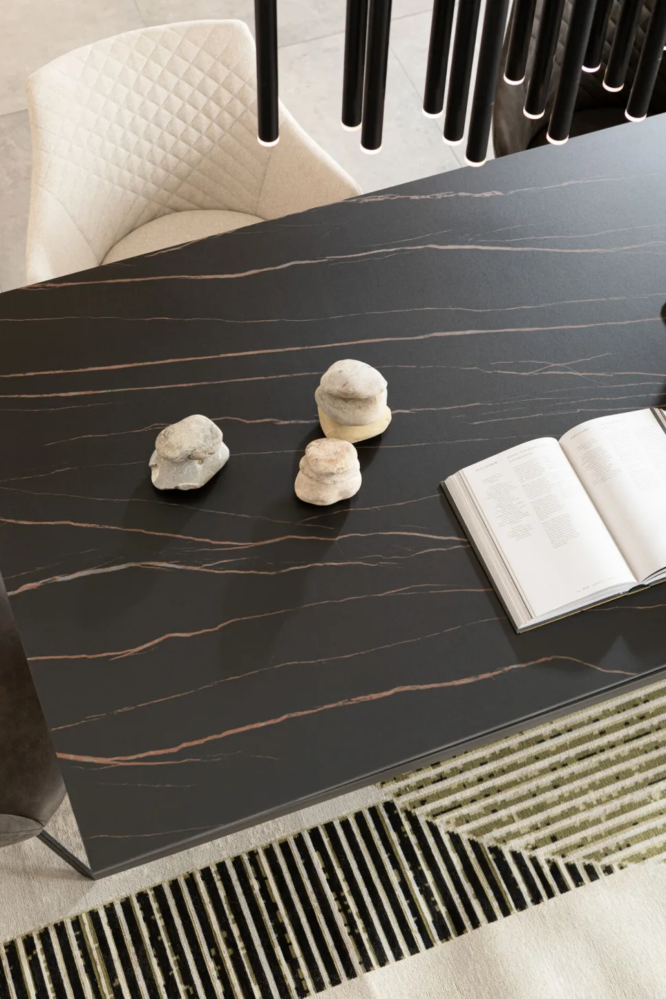 Tisch Gloria Schwarz Keramik Schwarz 200x100cm