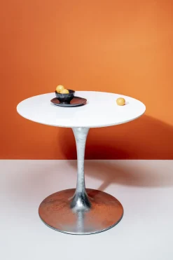 Tisch Invitation Set Weiß Zink Ø90cm