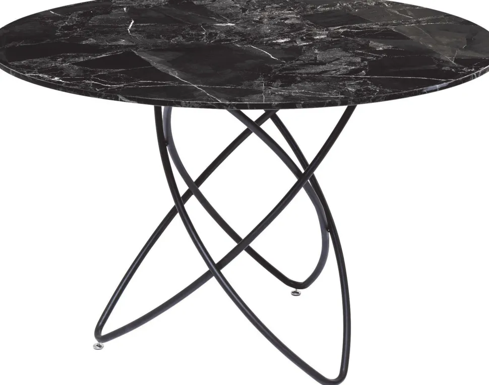 Tisch Molekular Schwarz Marble Glas Ø120cm